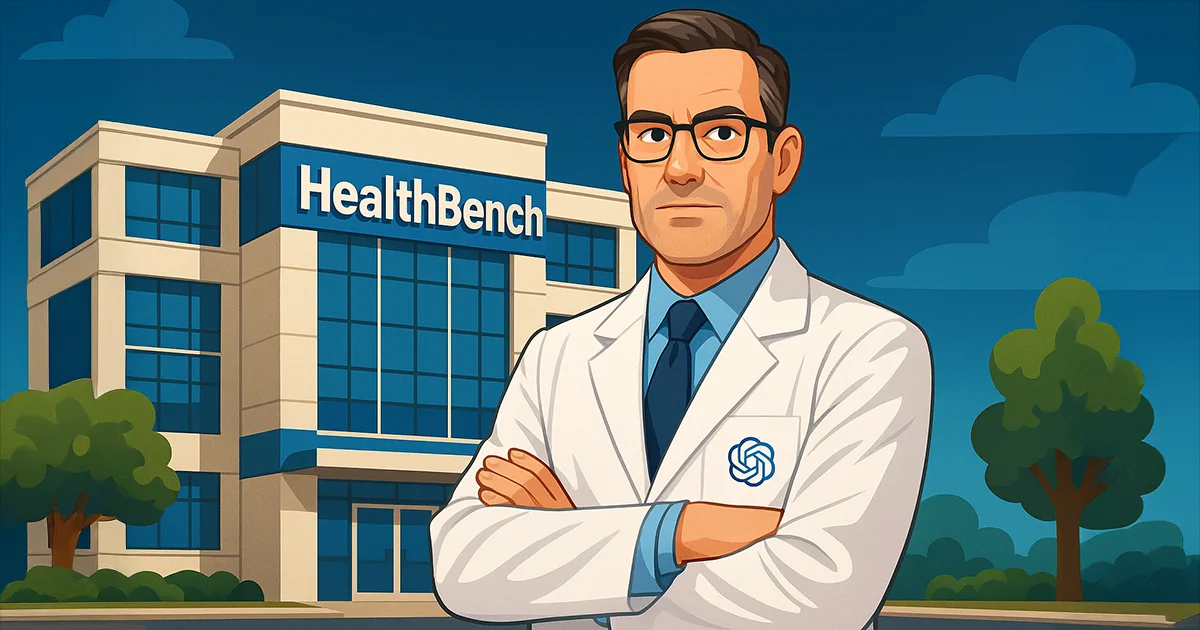 Ein OpenAI Mediziner vor einem HealthBench Klinikum
